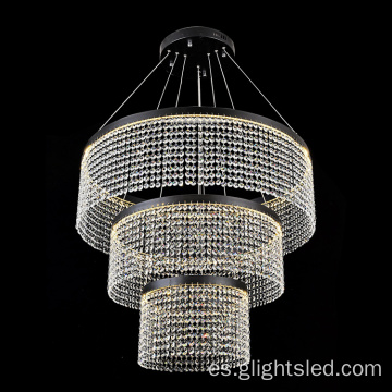 Araña de iluminación colgante moderna de cristal de lujo personalizada